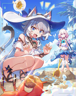 Summer Cipher SNS promotinal illustration created for Honkai: Star Rail